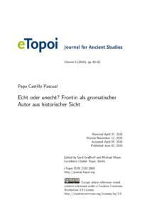 Cover eTopoi Vol5 Artikel Pascual